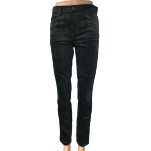 Ann Taylor Loft Black High Rise Velvet Velour Straight Denim Jeans Pants Size 26